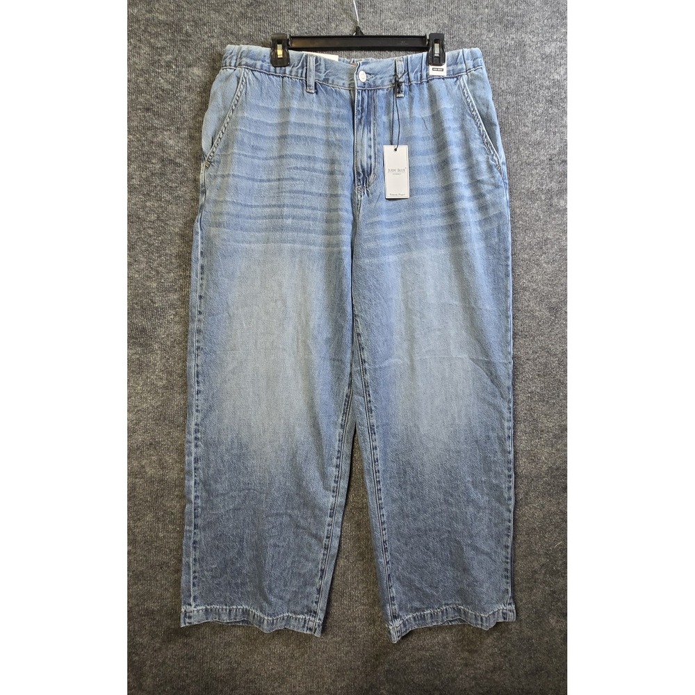 Judy Blue Jeans Womens 16W Blue Denim Wide Leg Baggy High Waist New